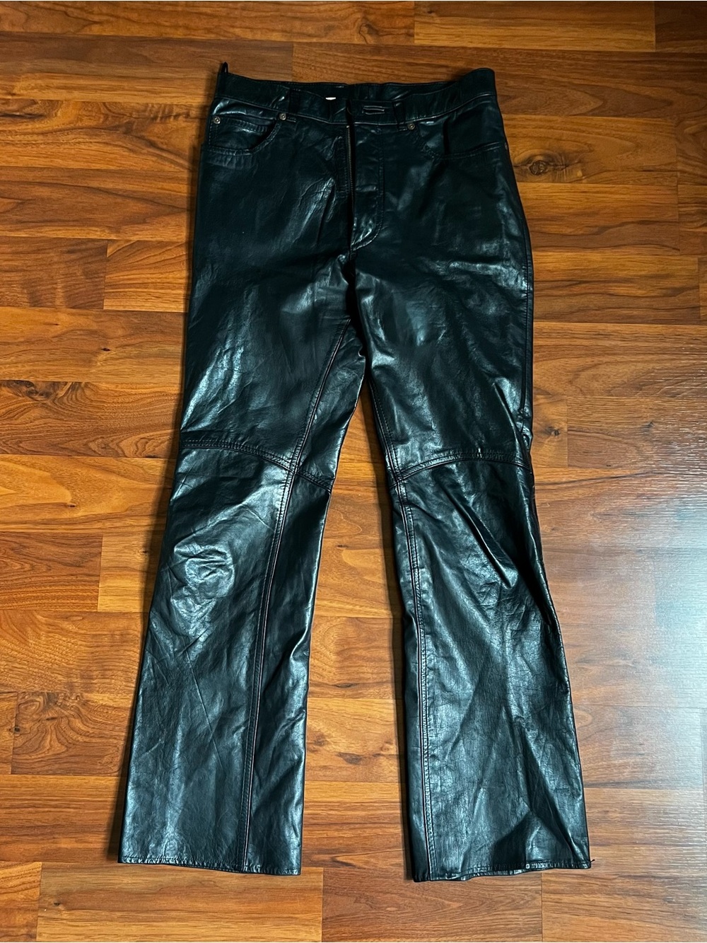 Berman’s Vintage Black Leather Straight Leg Pants